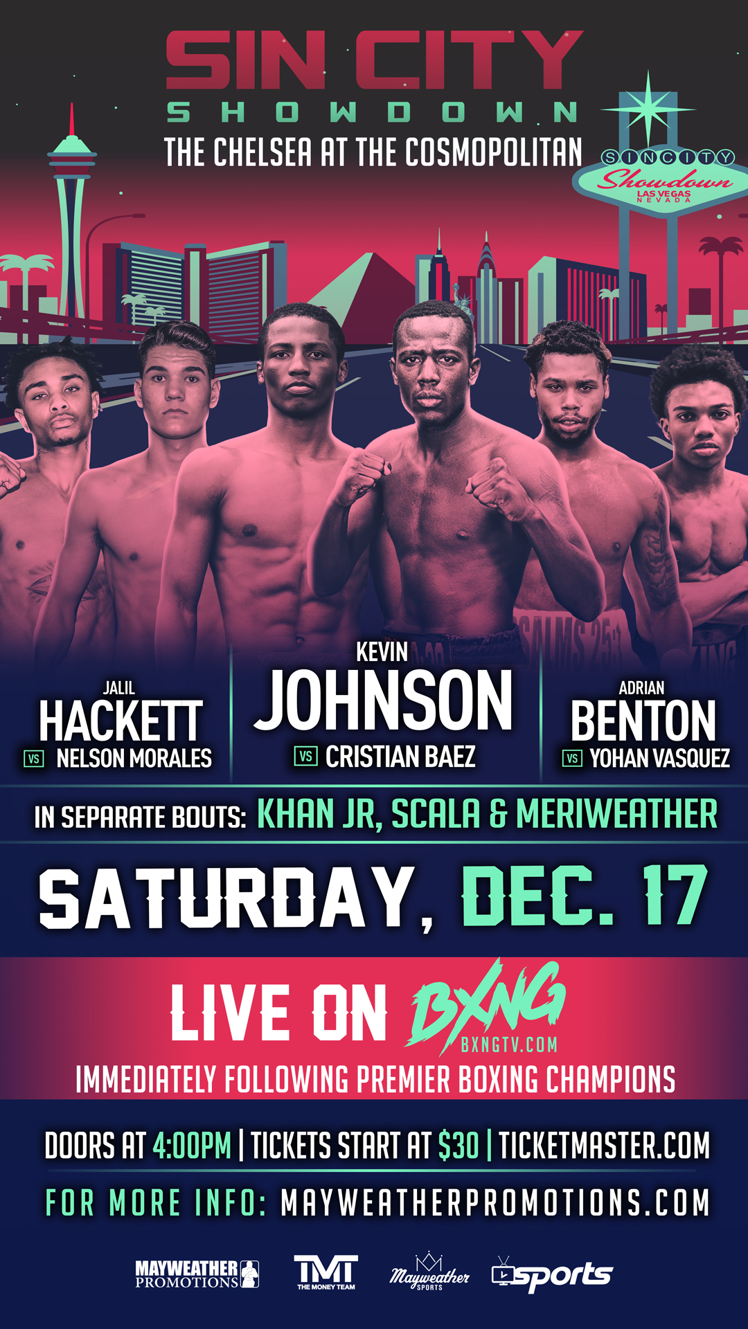 Sin City Showdown featuring Kevin Johnson vs. Cristian Baez on December 17th at The Chelsea!
